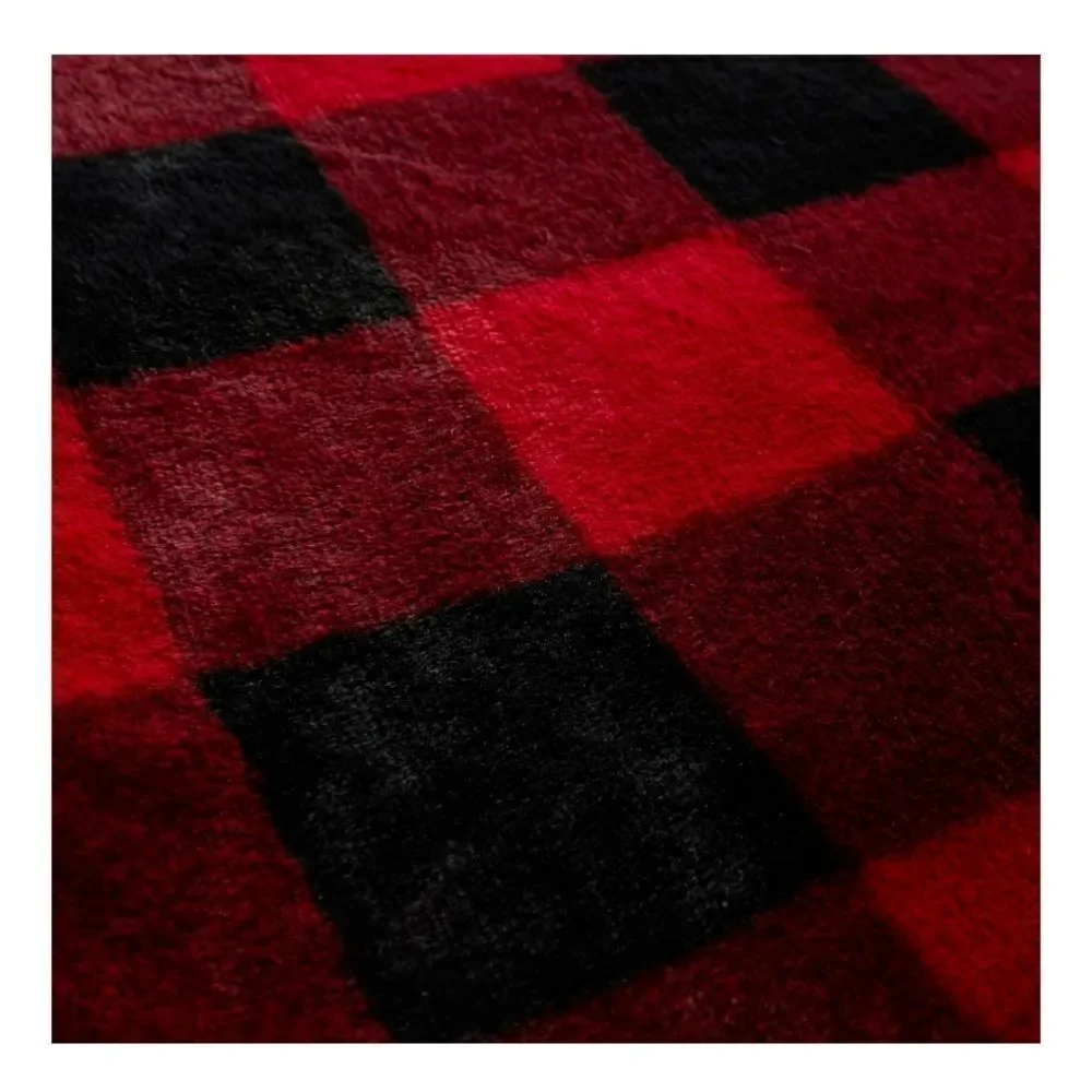 NWT Dearfoams Cozy Flannel Plush Buffalo Check Plaid Blanket Throw 50